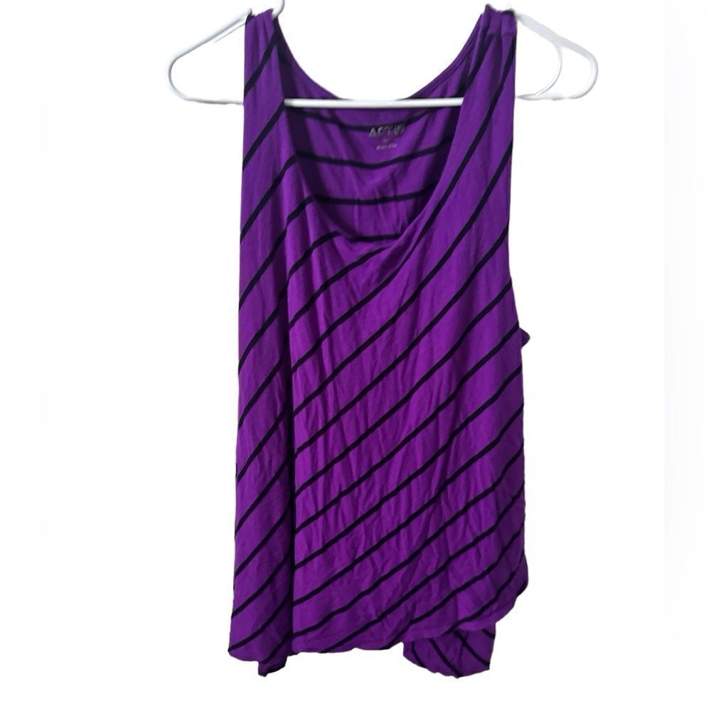 Apt 9 Purple and Black Striped Sleeveless Tank Top Size 2XL